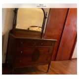 Art Deco bedroom set (4 pieces + mattress)