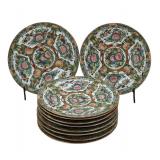 Lot Of 10 Antique Chinese Rose Medallion Plates