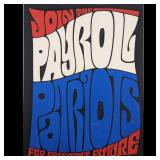 Signed Nasa Lockheed Artist Maggie Wesley Vintage Poster "Join The Payroll Patriots", 1950-1960s