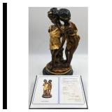 Signed Limited Edition 17/300 W. Aribu Bronze Sculpture "Whisper"