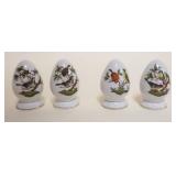 1030	HEREND HAND PAINTED PORCELAIN *ROTHSCHILD* 4 SALT & PEPPER SHAKERS WITH IMAGES OF BIRDS, EACH A