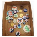 1256	GROUP OF ASSORTED POLITICAL BUTTONS, ETC.