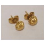 1130	18 K EARRINGS, 1.21 DWT, MARKED 750