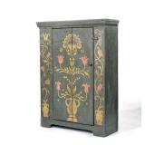SCANDINAVIAN PAINT DECORATED CABINET | Solid wood construction, paint decorated with colorful flower
