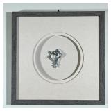 FRAMED SHELL CASTING | Metal seashell casting framed in shadow box, 8in. sight - w. 16 x l. 16 in (f