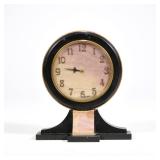 Turler Zurich Art Deco Desk Clock | Swiss Art Deco clock with pink marble, in a fitted Turler Zurich