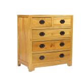 CAMPHORWOOD CHINESE STYLE CHEST OF DRAWERS | Having two drawers over 3 full drawers, brass pulls, do