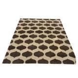 BEIGE & BROWN CONTEMPORARY RUG | Overall pattern of a modern geometric design. - w. 119 x l. 146 in