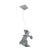 SILVER PAINTED SCULPTURE | A large and unique sculpture designed as a young girl flying a kite, havi