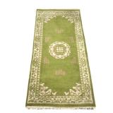 CHINESE ART DECO RUG | Runner with a Chinese pattern on a green ground. - w. 31.5 x l. 71 in