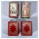 (4pc) TOOLED LEATHER MATCHBOXES & OTHER | Including: pair of tooled leather & gilt book matchboxes a