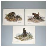 (3pc) Clark Bronson Bear Prints | Each depicting a standing bear, an exploring bear, and a family of