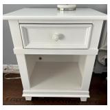 White Bedside Table | Young America white wood nightstand with a single drawer over an open shelf.