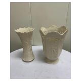 (2pc) Lenox Vases | Tall Lenox vases, h. 8.5 in. and 9 in.