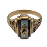 Lot 89 10k Gold Nowak 1950 Class Ring w/ Mother of Pearl Inlay