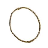 Lot 23 10k Gold Italian Bangle Hinge Style Bracelet  Hallamark: 10k / Italy  D 6cm 