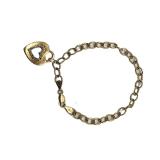 Lot 22 10k Gold Heart Charm Bracelet    Clasp: Lobster   Hallmark: 10k / ZRW Jewel America  