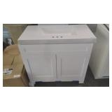 Glacier Bay Bannister 37 in. Single Sink White Bath Vanity 