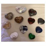 MCS007 Eleven Various Heart Shaped Polished Stones