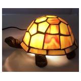 MCS050 Tiffany Style Yellow Slag Glass Turtle Table Lamp