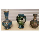 MCS060 Three Chinese Cloisonné Vases