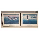 MCS131 Two Framed Surfriders Art Posters By Charles W. Bartlett