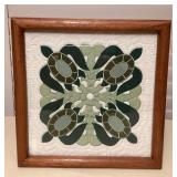 MCS199 Framed Honu Turtle Hawaiian Quilt Textile