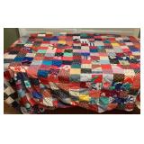 MMM034 Large Vintage Hawaiian Patchwork Quilt Blanket 