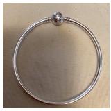 MMM075 Sterling Silver Bangle Charm Bracelet New