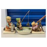 SCH510 Vintage M.I. Hummel "Just Fishing" "Star Gazer" "Horse Trainer" Figurines