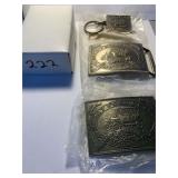 Ford Belt Buckles Lot of 2 and Ford Key Chain