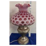 Cranberry Coin Dot 22" lamp