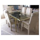 Expandable dining table w/6 chairs $350