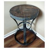 Chateau Laurent Barrel Top Side Table, 22" X 16"