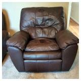 Ashley Faux Leather Recliner, 36" X 34" X 36" 