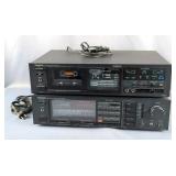 Onkyo Quartz Synthesized Tuner Amplifier, Model TX-37 And Stereo Cassette Tape Deck, Model TA-R22, B