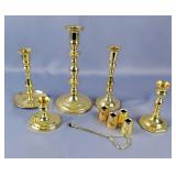 Baldwin Brass Candlesticks, Sizes From 9" - 3", Unbranded Candlestick 6.5" And More