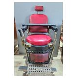 Antique Emil J. Paidar Barber Chair With Original Leather Seats, Adjustable Head And Foot Rest, 51" 