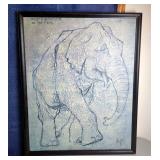 Elephant Artwork, Including Textile Framed Art, 49" x 13", Framed Prints And More, Qty 5