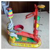 Tin Elephant Toys, Qty 4 And Vintage Plastic Toys, Qty 3 