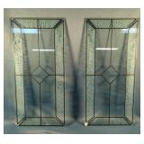 Faux Leaded Glass Panes, 24" x 11", Qty 2