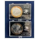 2 1 TROY OZ SILVER AMERICAN EAGLES