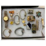 VARIOUS WATCHES/MONEY CLIPS/PINS/ETC. 