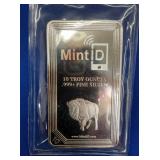 MINT D 10 OZ SILVER BUFFALO BAR