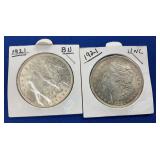 (2) 1921 MORGAN SILVER DOLLARS