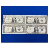 (4) $1 BLUE SEAL SILVER CERTIFICATES