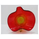 Nice Mid Century BLENKO Orange/Red Crackle Glass Pitcher