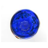 Very Nice Hand-Blown Signed Cobalt Blue Art Glass Bowl