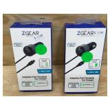 Lot of 2 - Z Gear Micro USB Adaptive Fast Charging Car Chargers