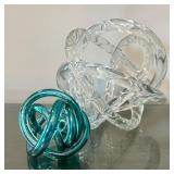 Two Decorative Orbital Art Glass Balls